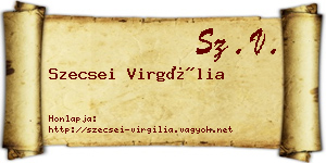 Szecsei Virgília névjegykártya